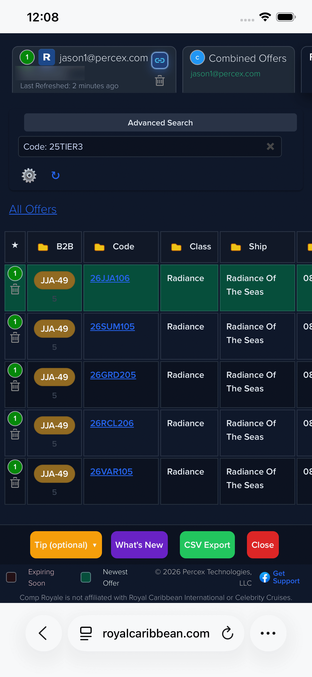 Favorites tab on iPhone