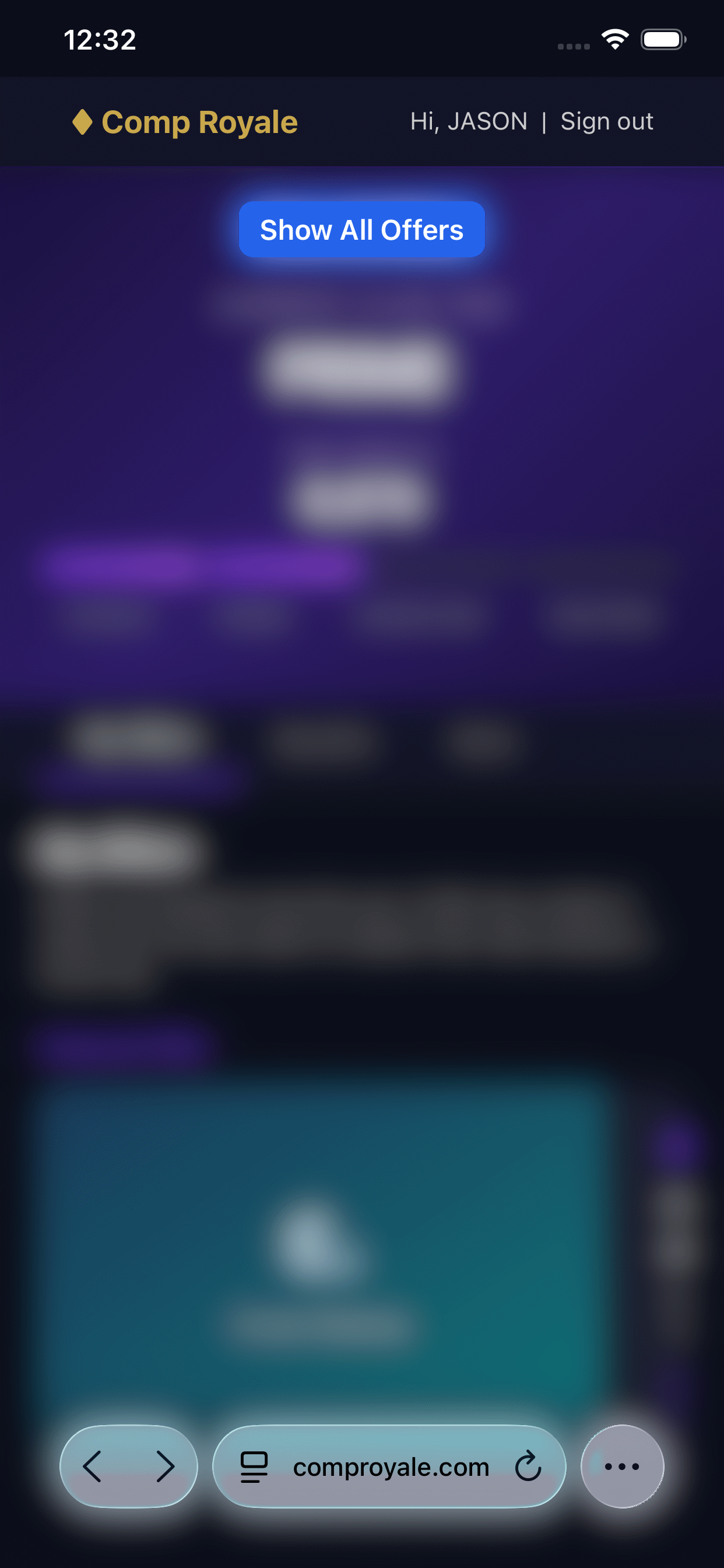 Offers button on iPhone Safari