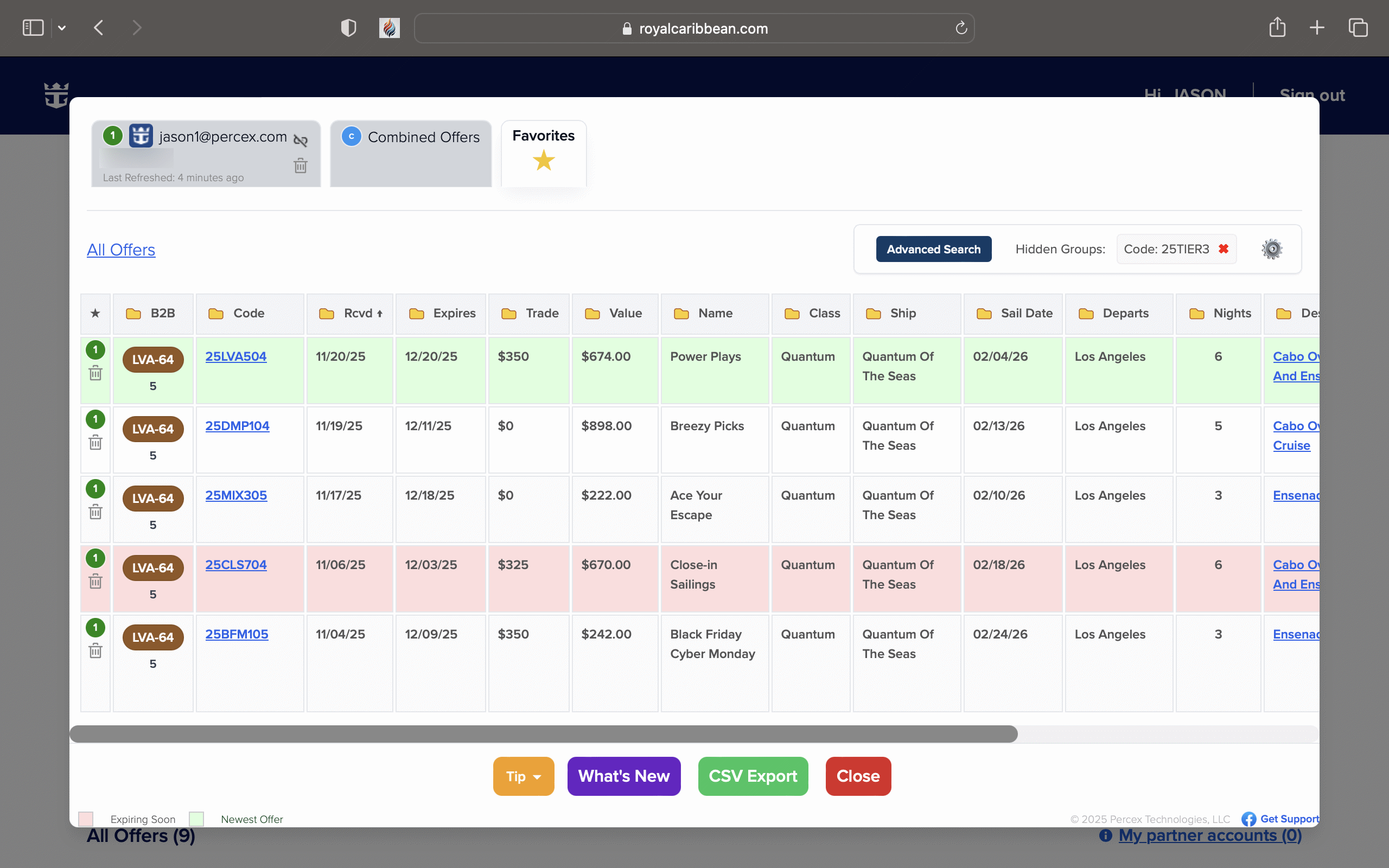 Favorites tab on MacBook